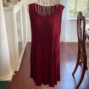 Simple maroon casual dress